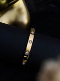Ishhaara American Diamond Studded Antique Cuff Bracelet