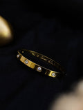 Ishhaara American Diamond Studded Antique Cuff Bracelet
