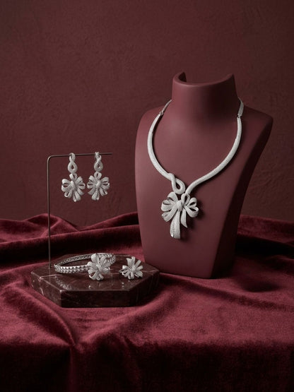 Ishhaara American Diamond Studded Combo Necklace Set