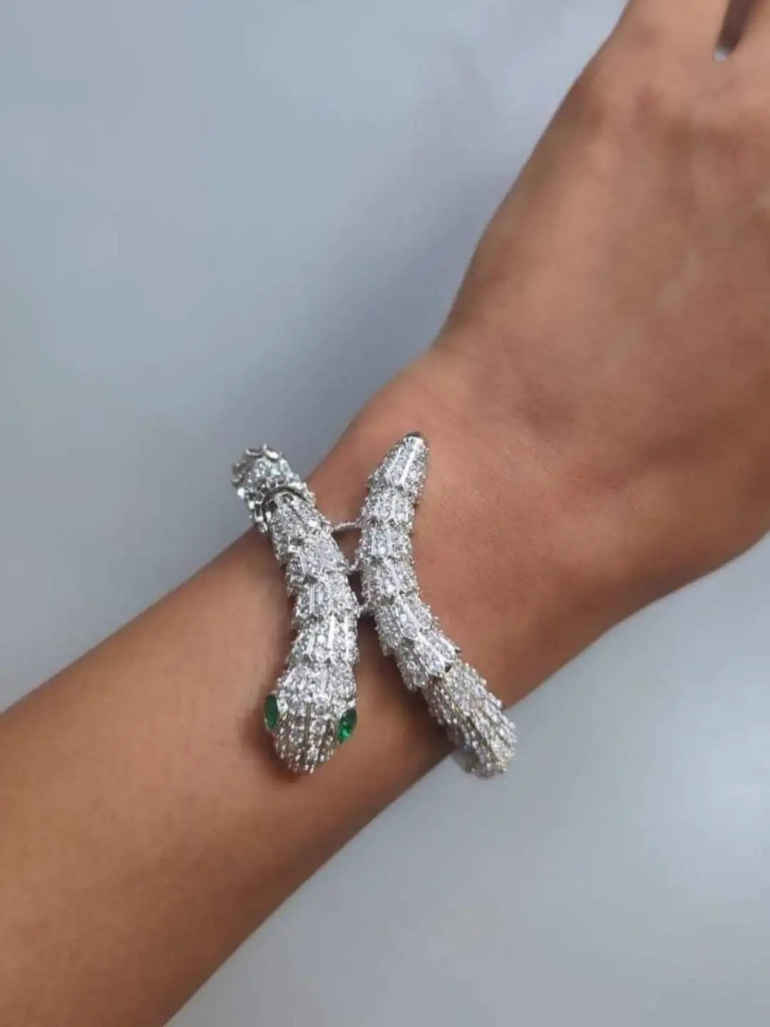 Ishhaara American Diamond Studed Snake Bangle Bracelet