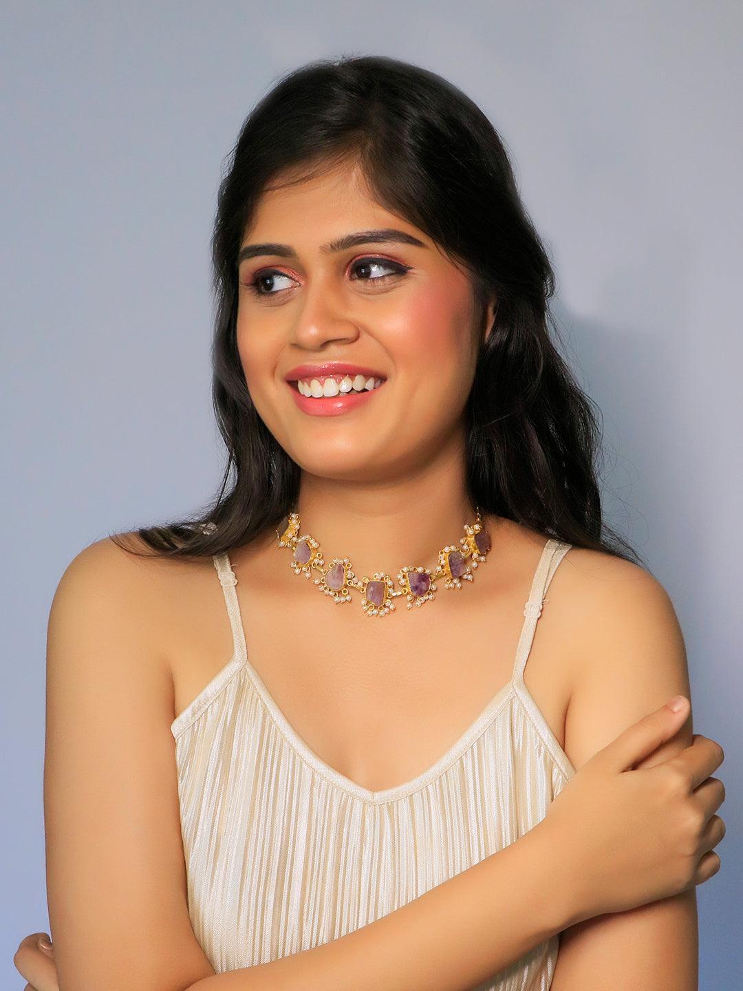 Ishhaara Amethyst Choker Lilac