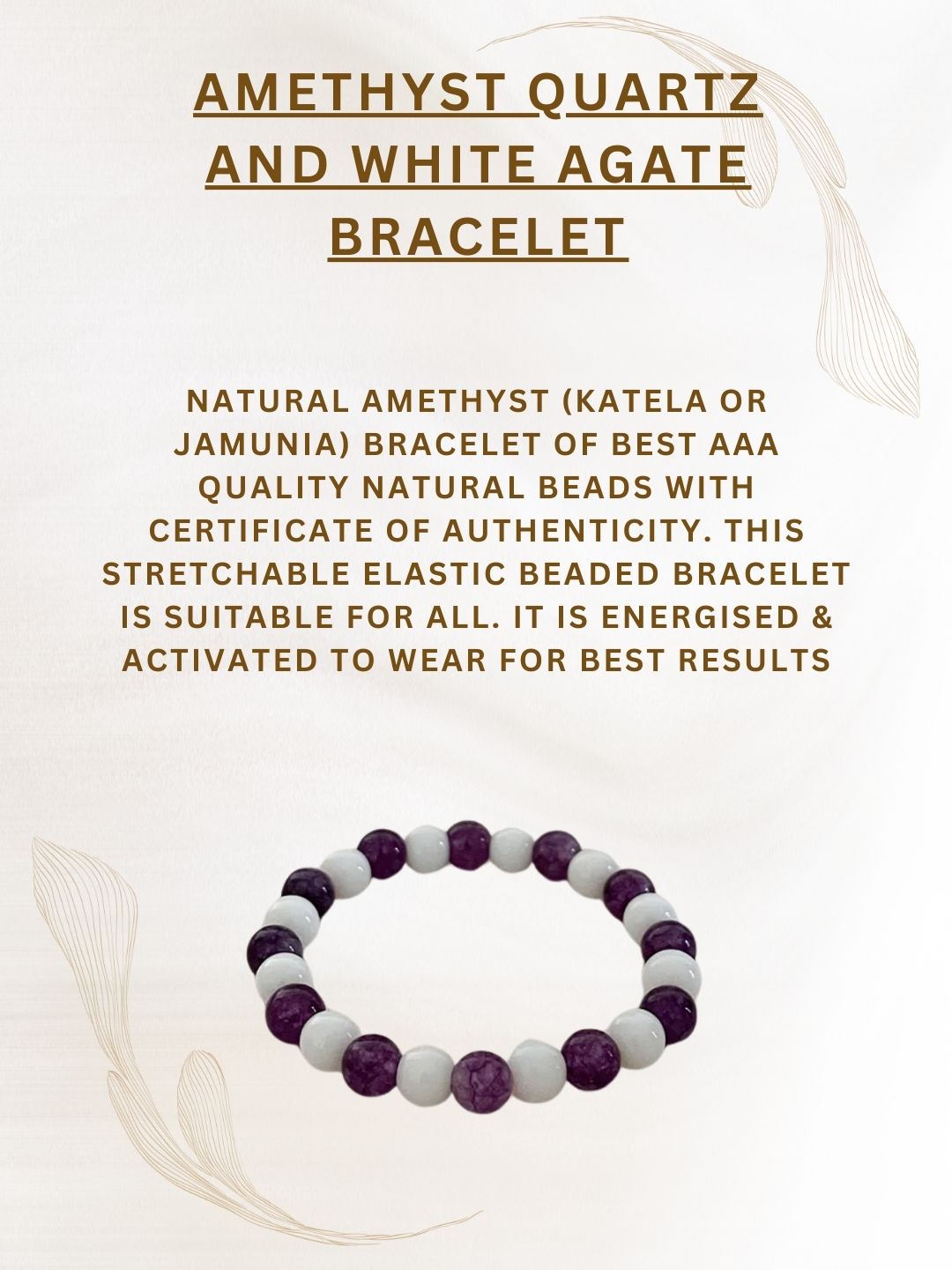 Ishhaara Amethyst Quartz And White Agate Bracelet