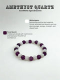 Ishhaara Amethyst Quartz And White Agate Bracelet