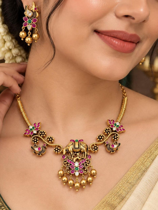 Ishhaara Antique Attigai Necklace