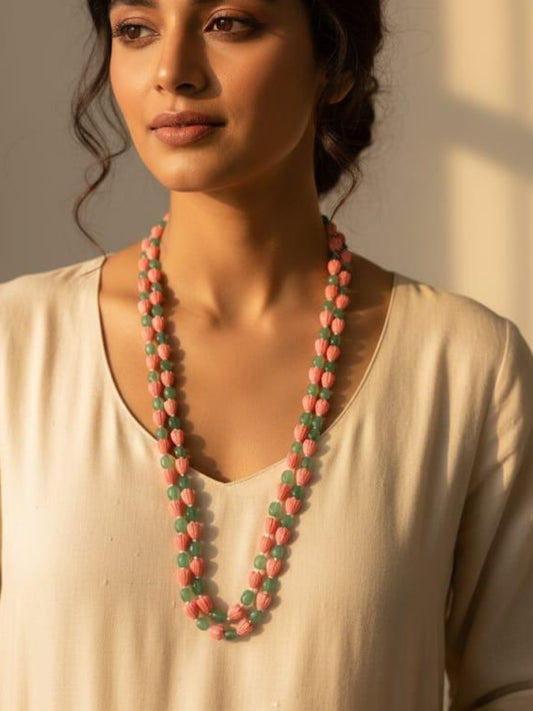 Ishhaara Antique Coral Bead Design Necklace