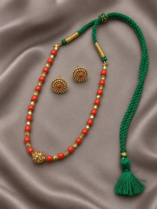 Ishhaara Antique Coral Necklace