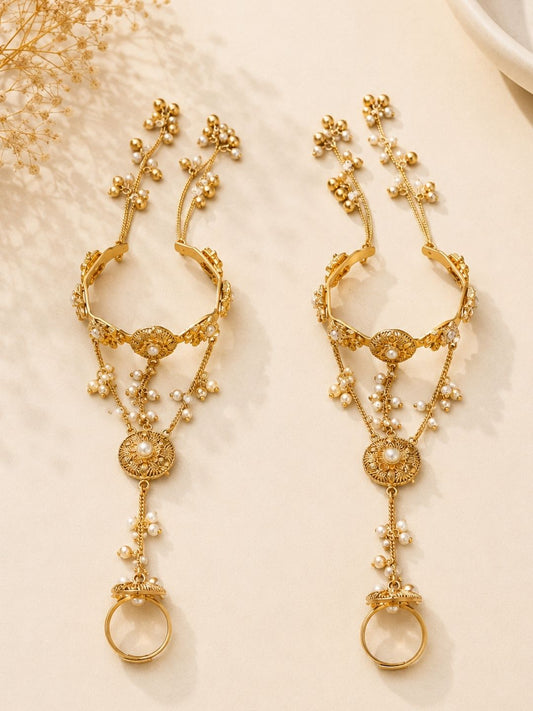 Ishhaara Antique Design Gold Plated Haath Phool