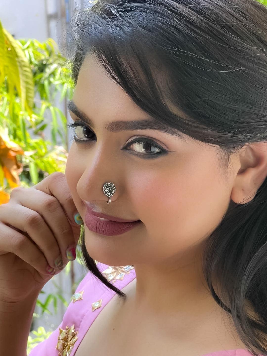 Ishhaara Antique Design Oxidised Nose Pin