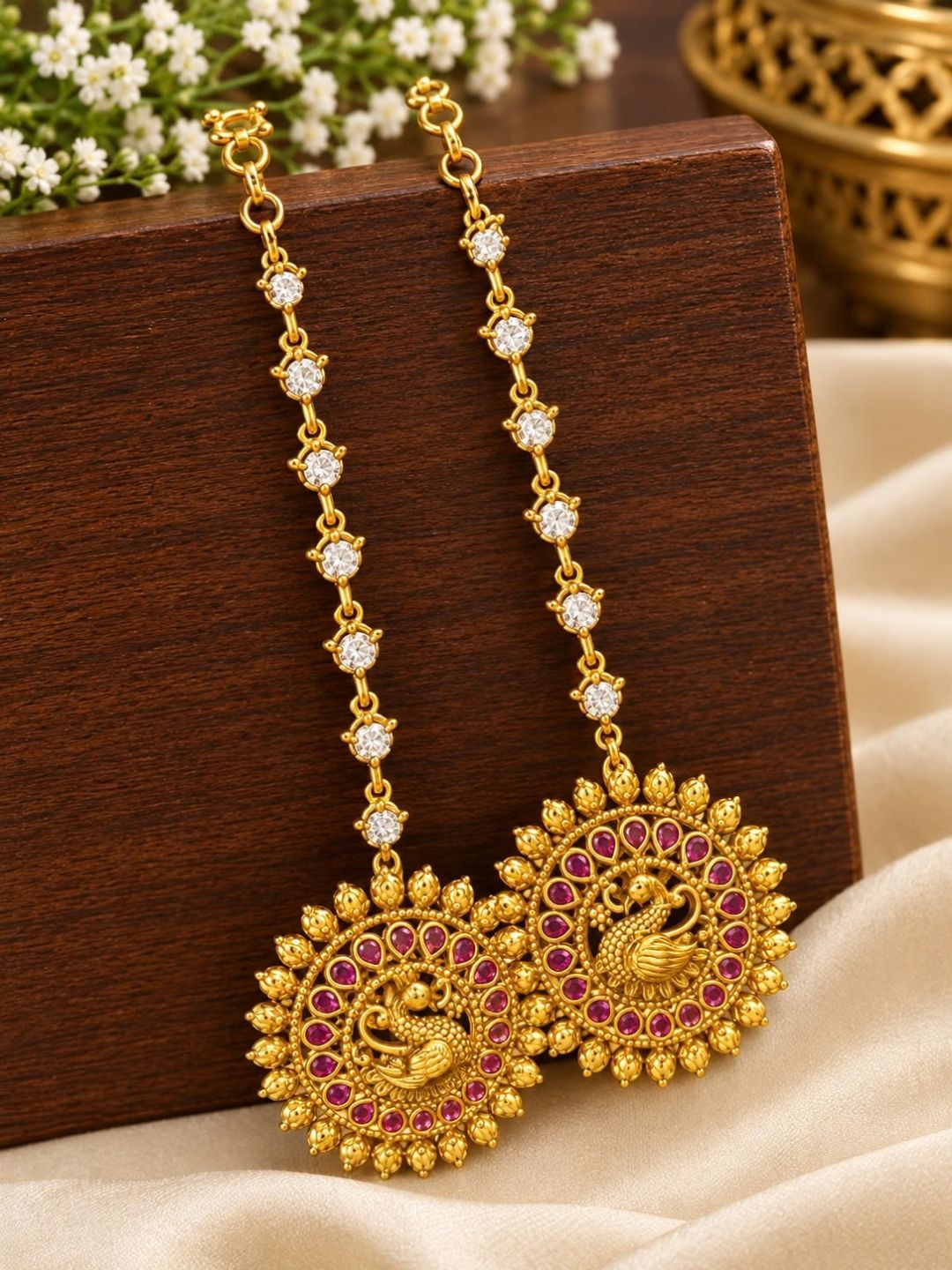 Ishhaara Antique Earrings With Mattals