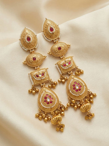 Ishhaara Antique Gold Kashmiri Earring