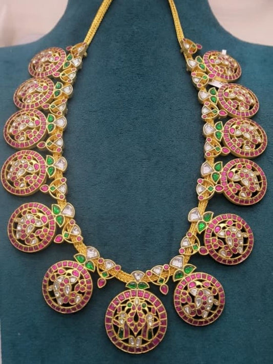 Ishhaara Antique Gold Kundan Coin Necklace