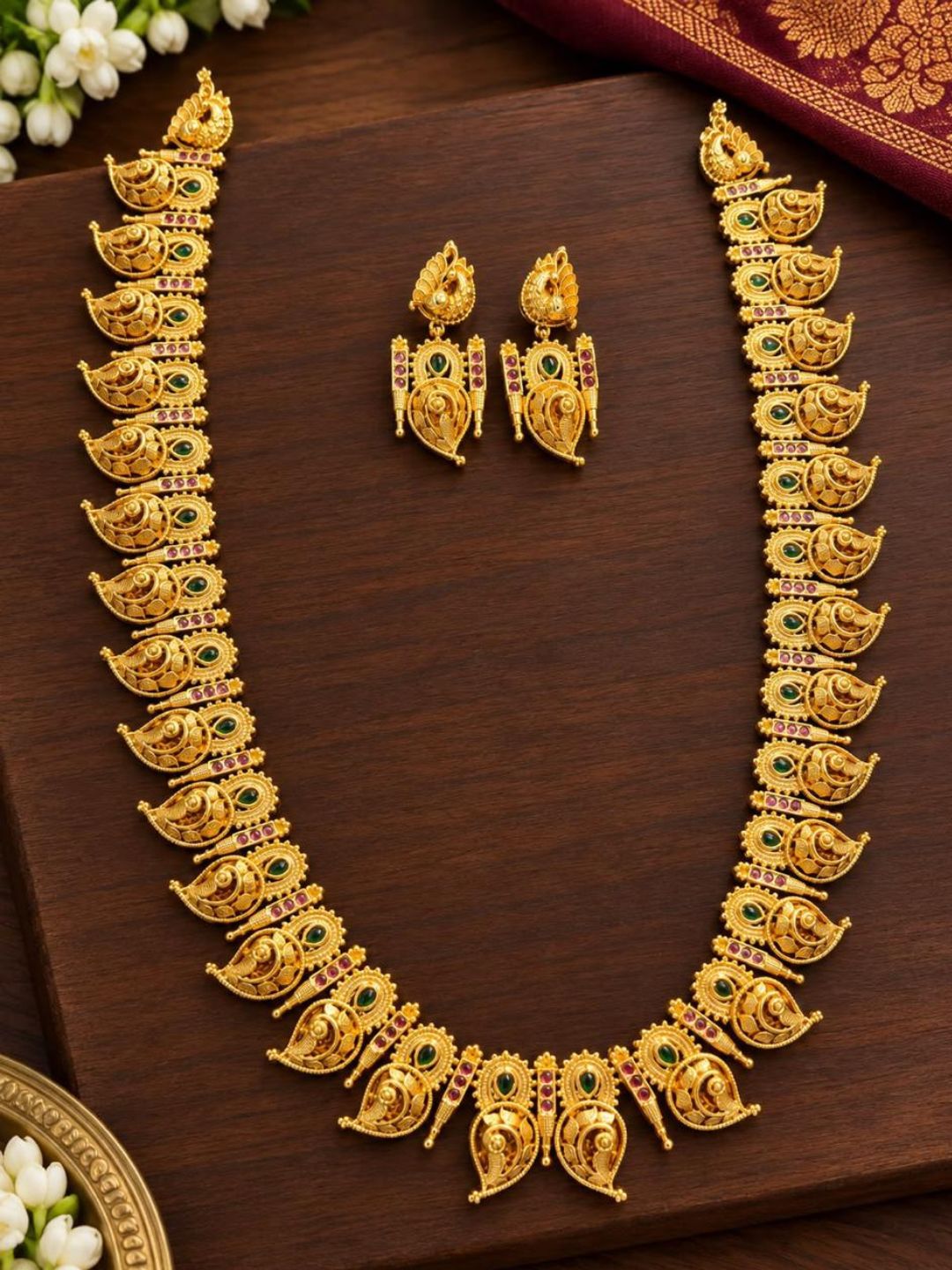 Ishhaara Antique Gold Mango Haram Necklace