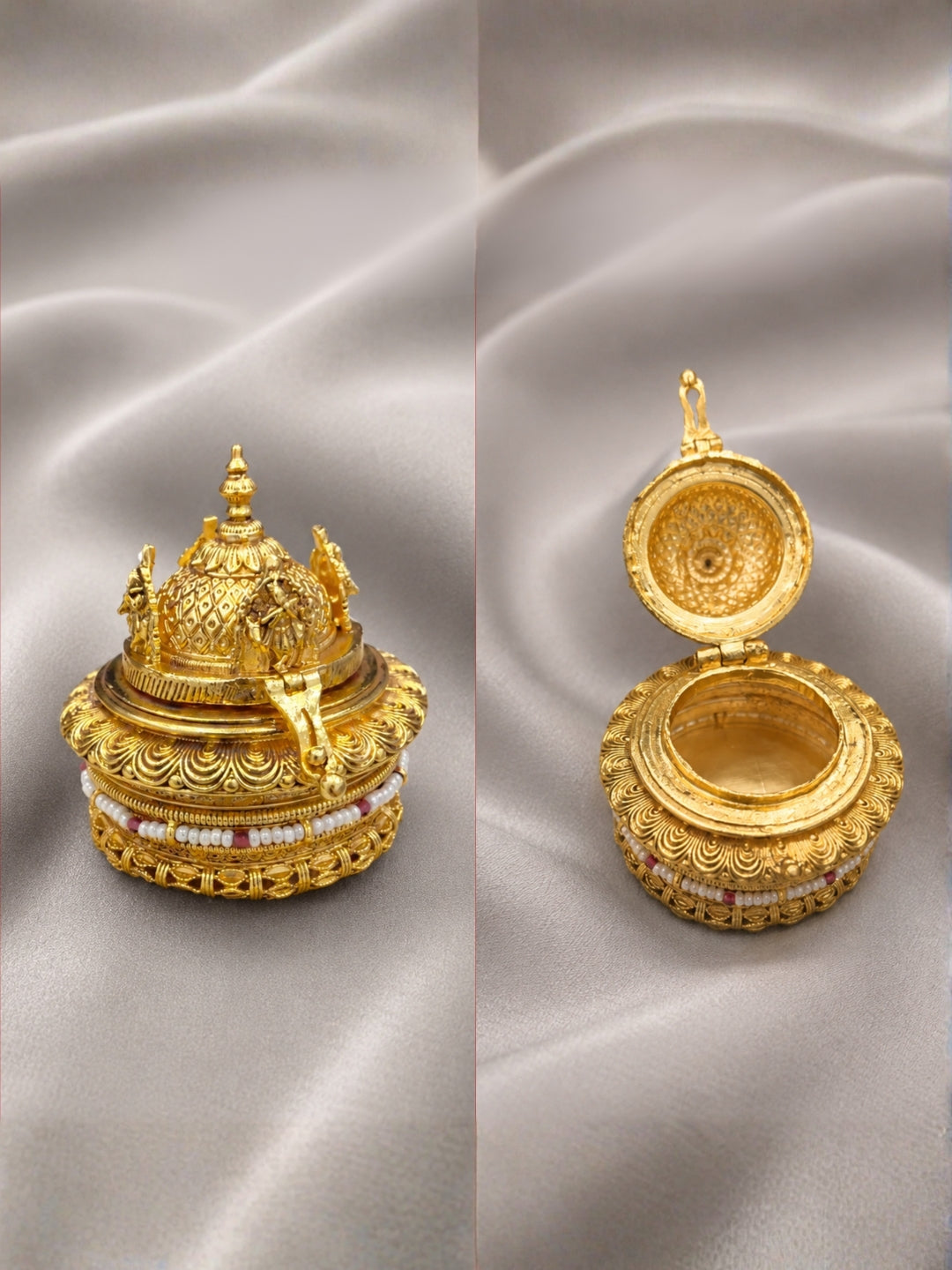 Ishhaara Antique Gopuram Kumkum Box