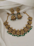 Ishhaara Antique Green Beads Studded Bridal Necklace