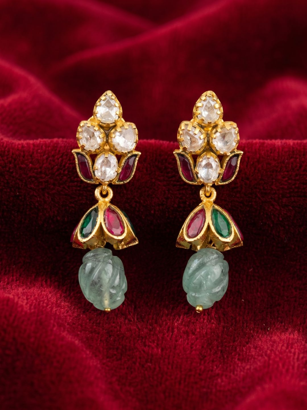 Ishhaara Antique Jadau Kundan Drop Earrings