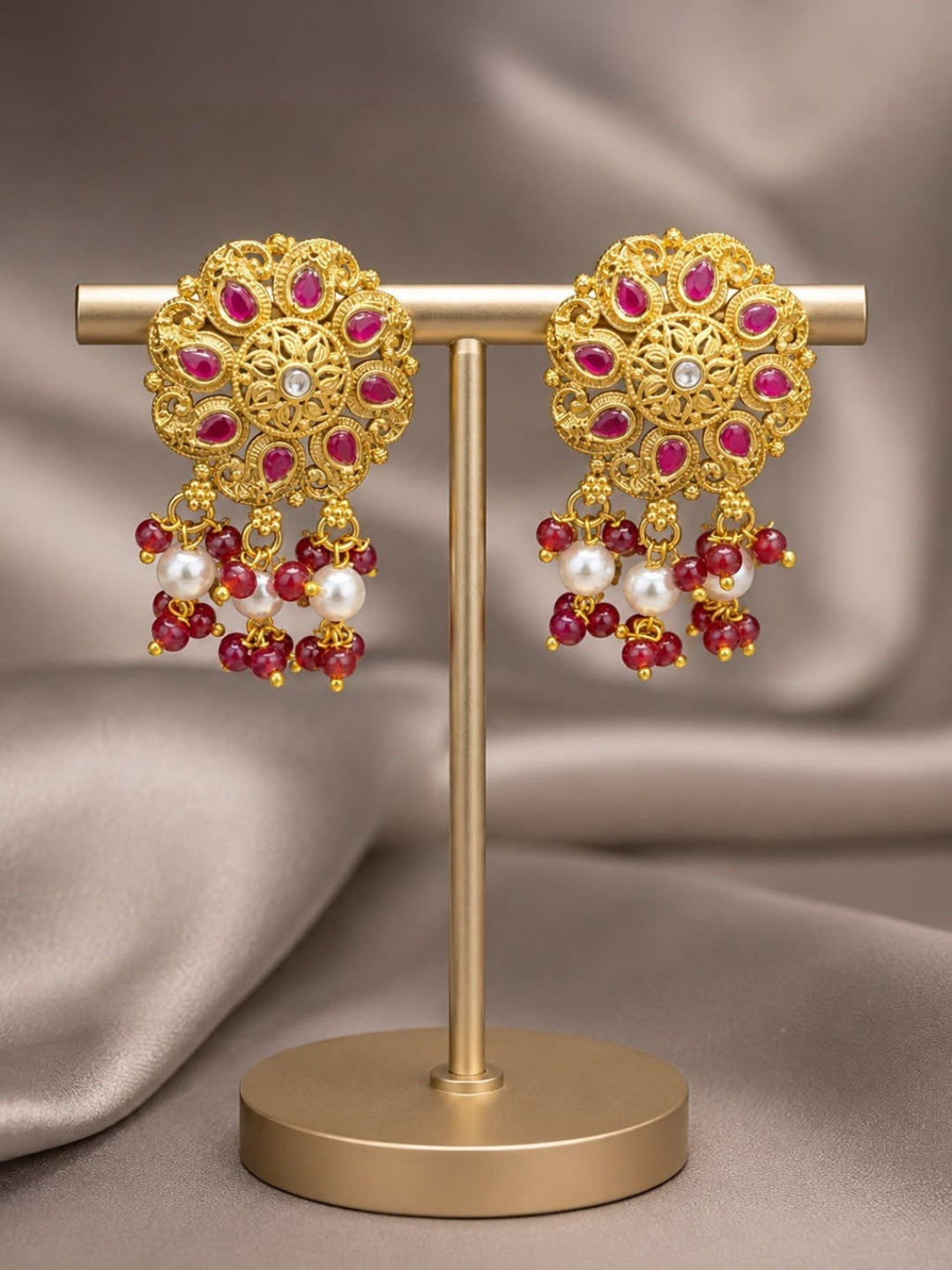 Ishhaara Antique Kemp Pearl Drop Earrings
