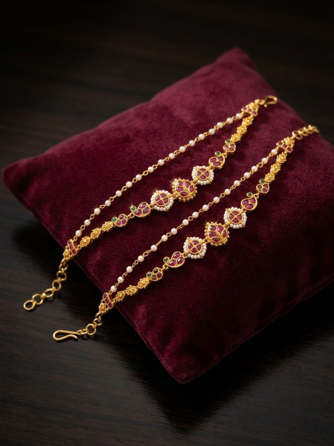 Ishhaara Antique Kemp Pearl Ear Chains
