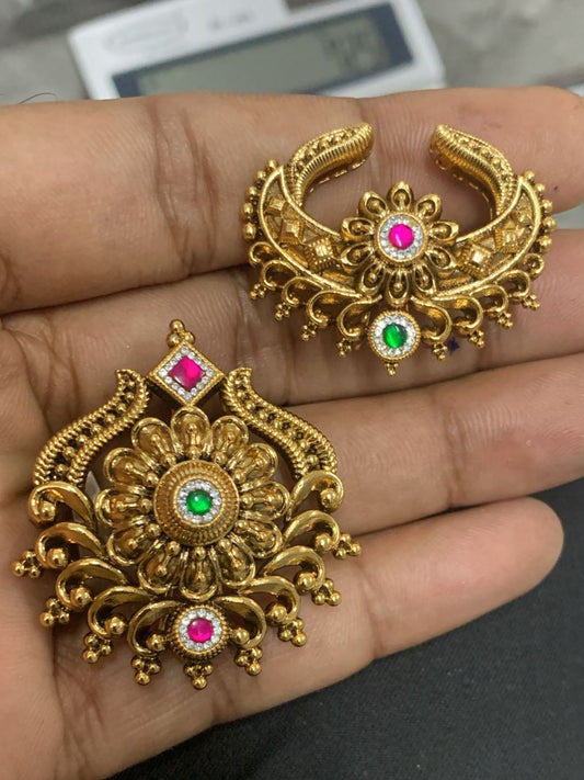 Ishhaara Antique Kemp Sun And Moon Hair Jewellery