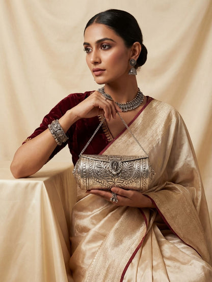 Ishhaara Antique Metal Clutch