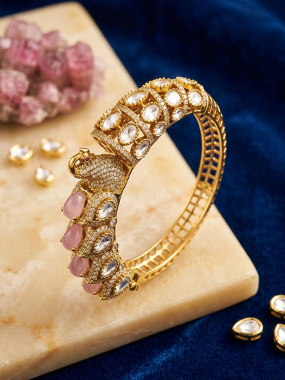 Ishhaara Antique Moissanite Peacock Bangle