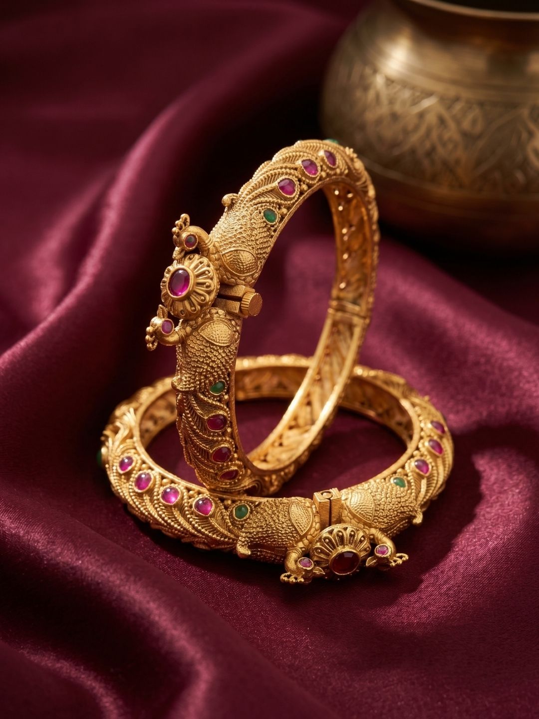 Ishhaara Antique Openable Kada Bangles