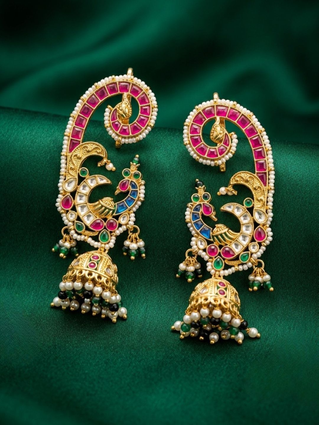 Ishhaara Antique Peacock Jhumka Ear Cuff