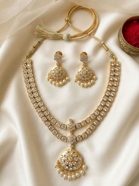 Ishhaara Antique Pearl Attigai Necklace
