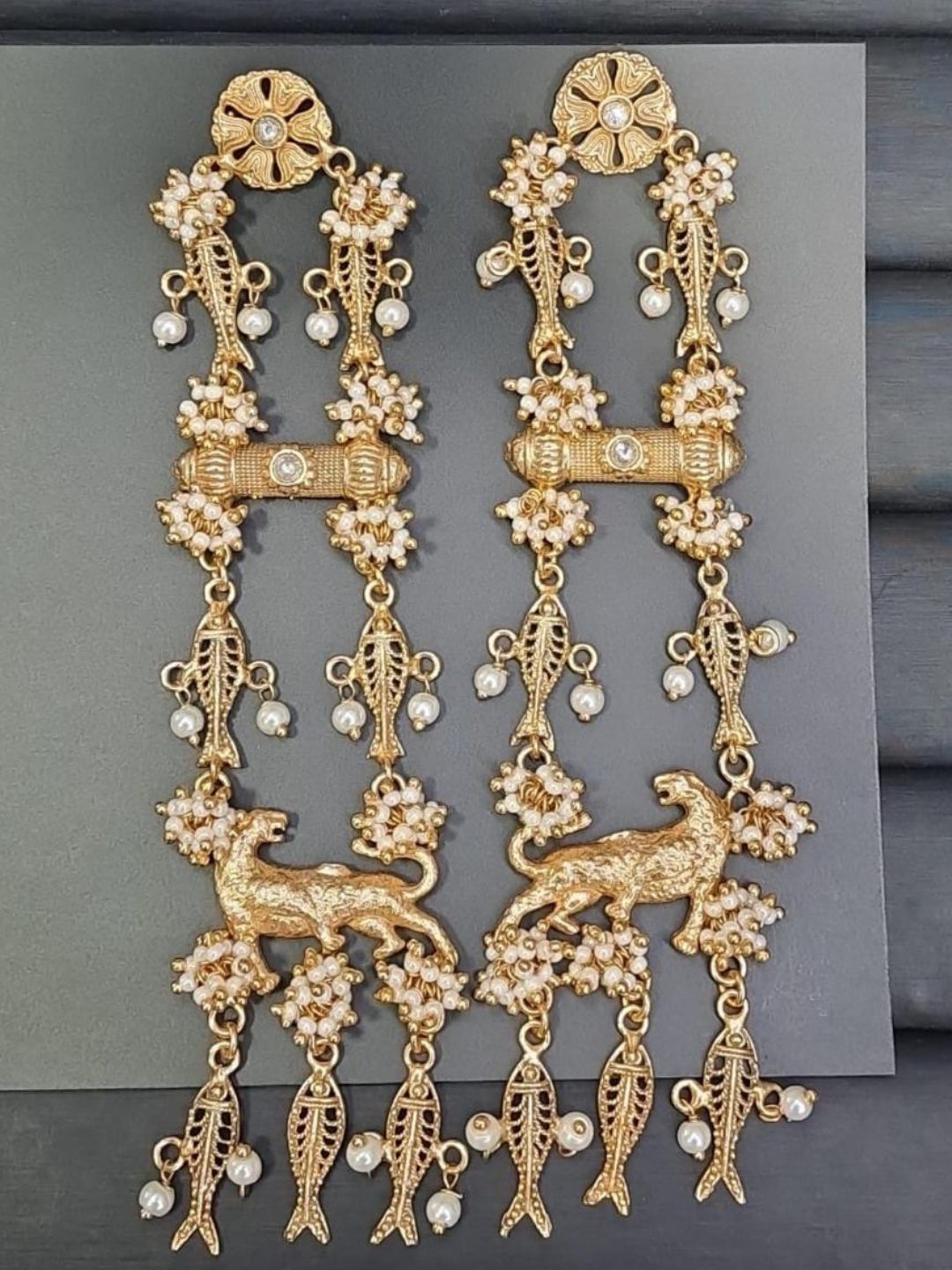 Ishhaara Antique Pearl Jhumka Earrings