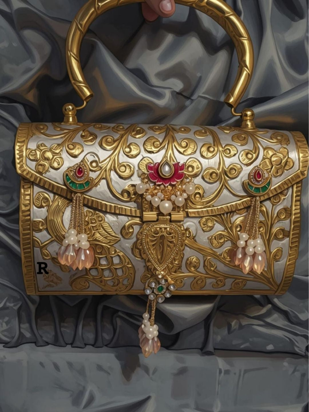 Ishhaara Meenakari Handbag Pendant — handcrafted Indian jewellery