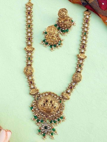 Ishhaara Antique Temple Lakshmi Pendant Necklace