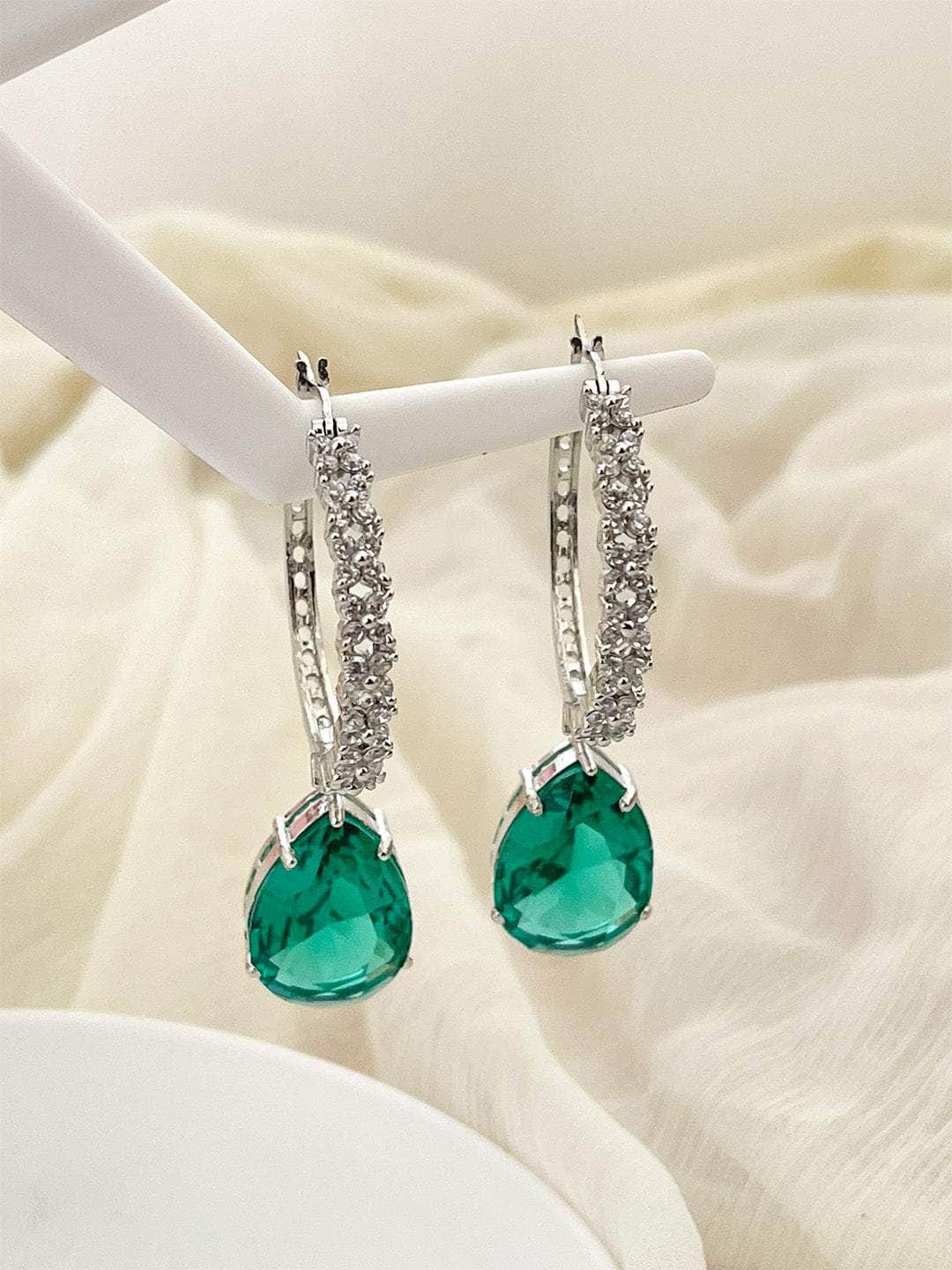 Ishhaara Aqua Green Stunning Cocktail Earrings