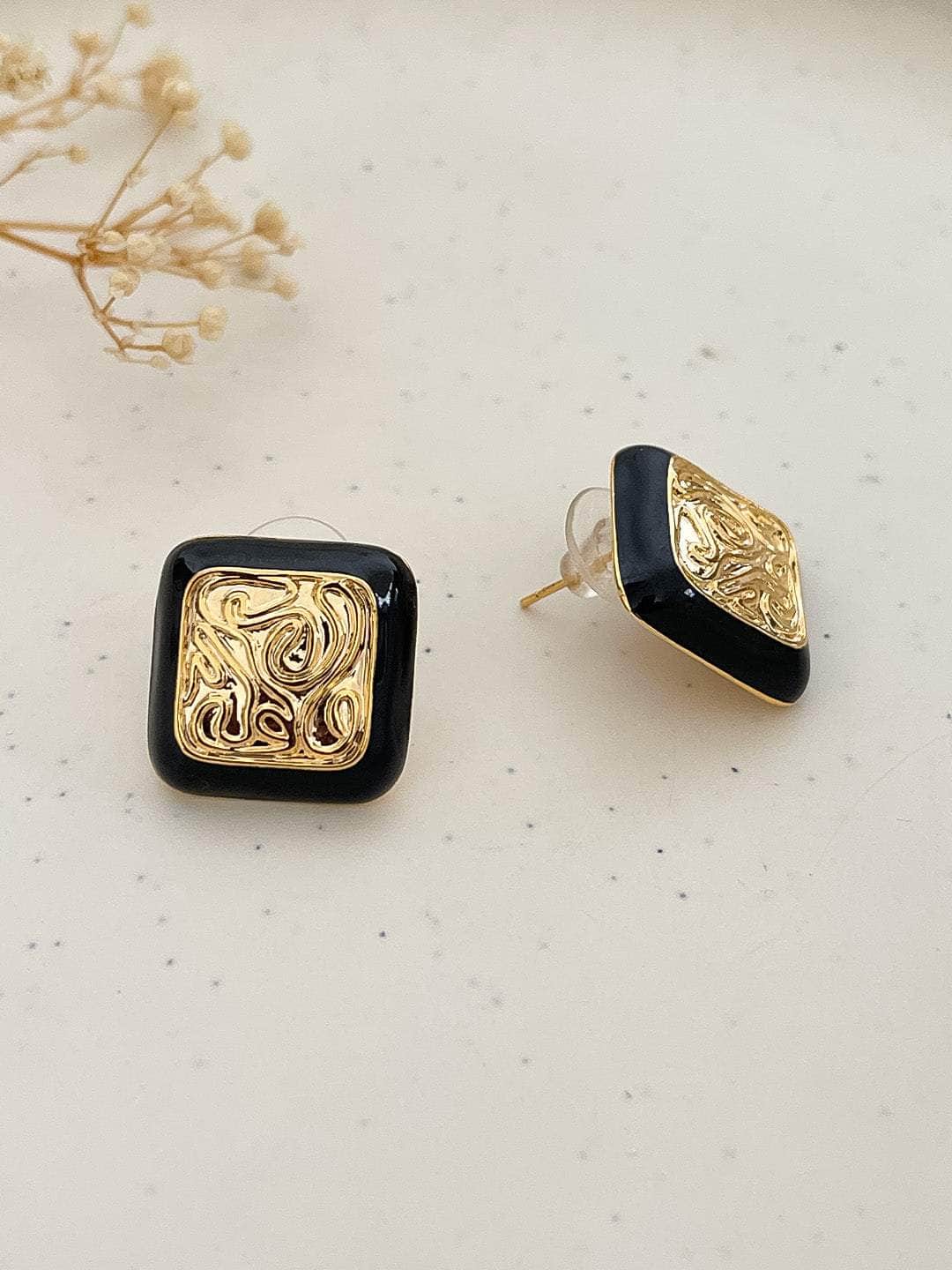 Ishhaara Astral Square Gold Earrings