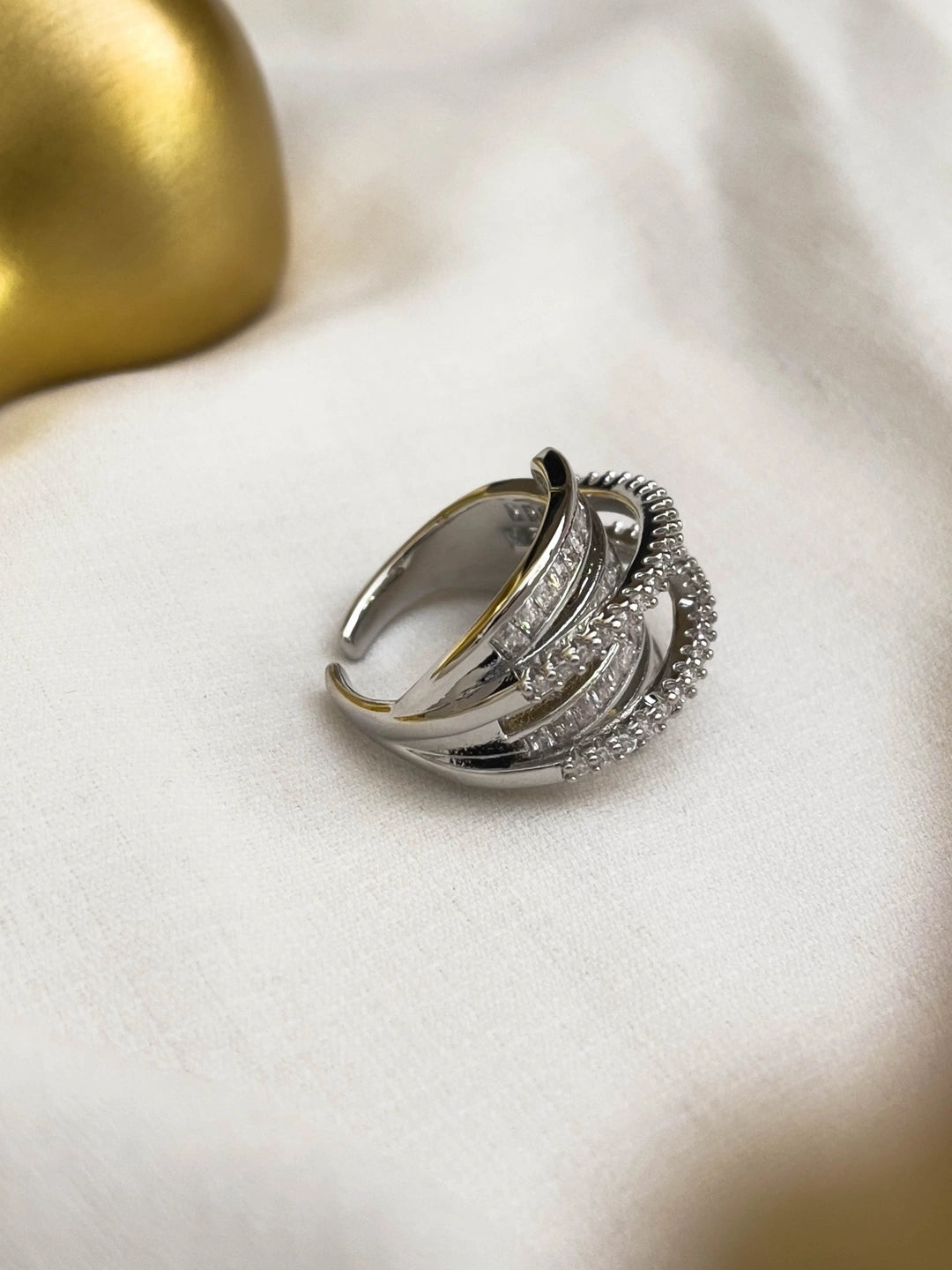Ishhaara Baguette Multi Band Crystal Fashion Ring