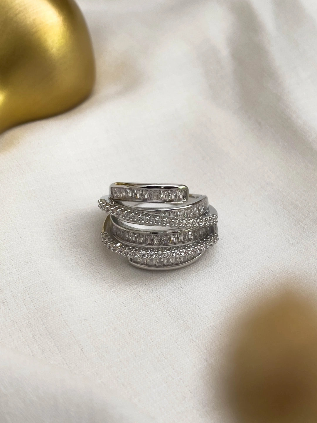 Ishhaara Baguette Multi Band Crystal Fashion Ring