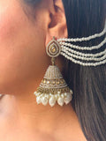 Ishhaara Bahubali Jhumka Earrings With Chain And Teeka