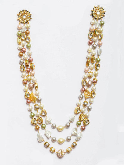 Ishhaara Baroque And Shell Pearl Triple Layered Haar