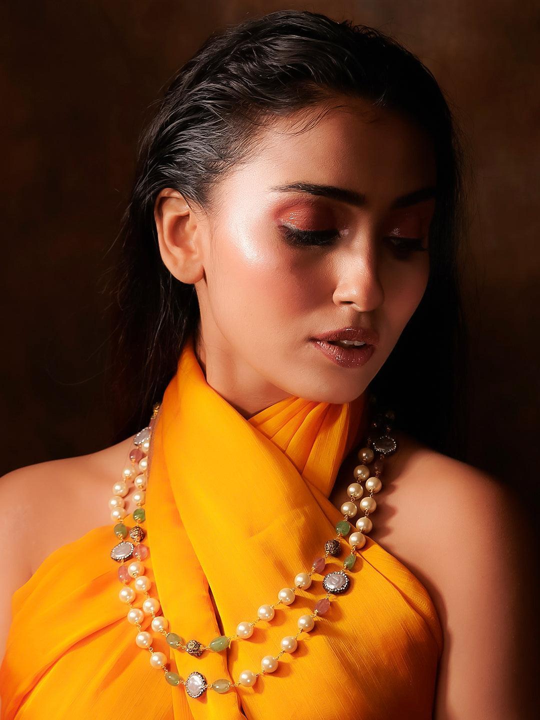 Ishhaara Baroque Double Layered Semi Precious Mala