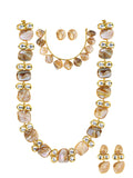Ishhaara Baroque Kundan Long Necklace And Choker With Earrings