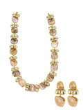 Ishhaara Baroque Kundan Long Necklace With Earrings
