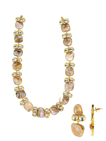 Ishhaara Baroque Kundan Long Necklace With Earrings
