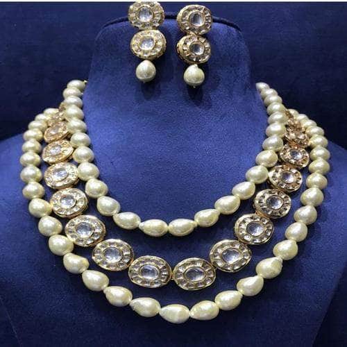 Ishhaara Baroque Pearl Polki Kundan Necklace