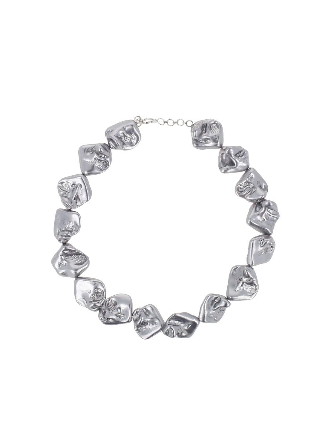 Ishhaara Baroque Statement Necklace Gray