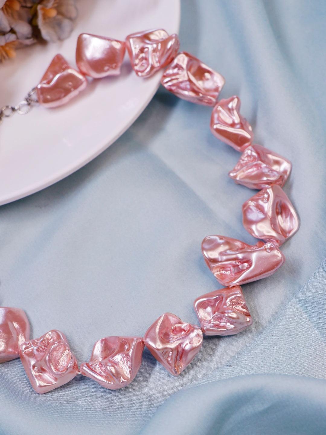 Ishhaara Baroque Statement Necklace Pink