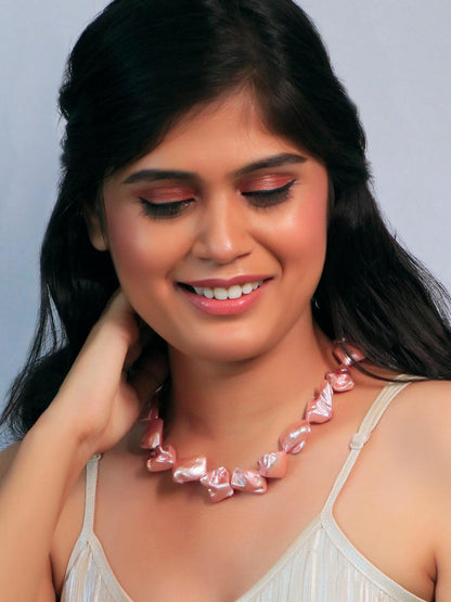 Ishhaara Baroque Statement Necklace Pink