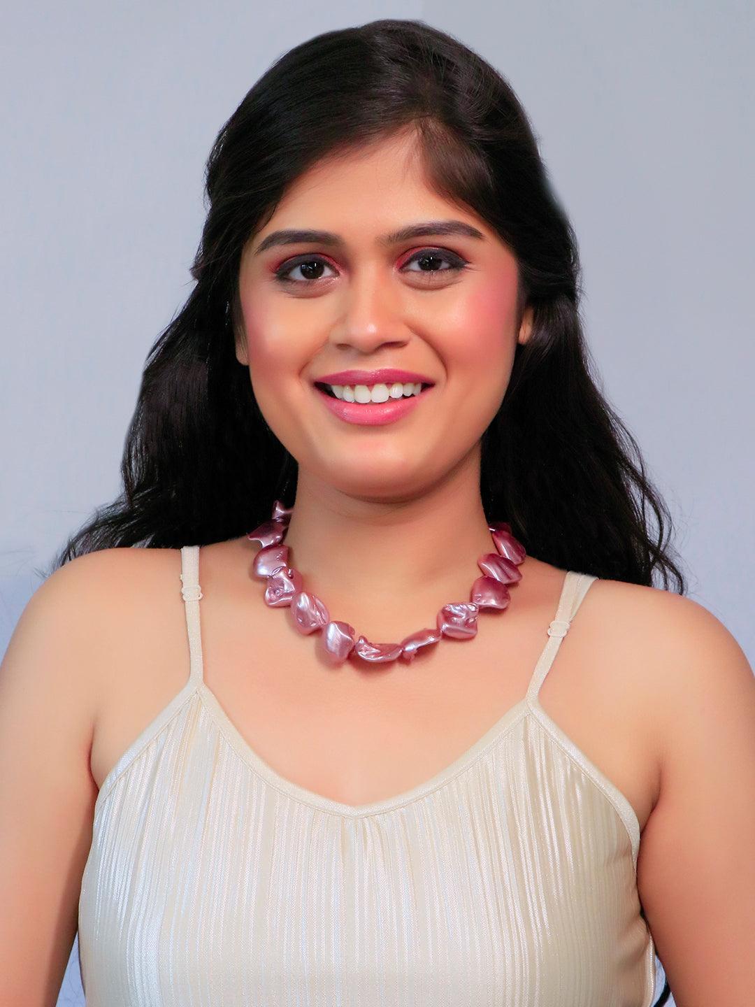 Ishhaara Baroque Statement Necklace Violet