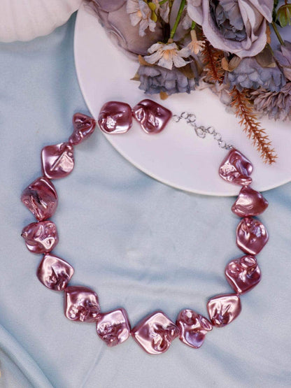 Ishhaara Baroque Statement Necklace Violet