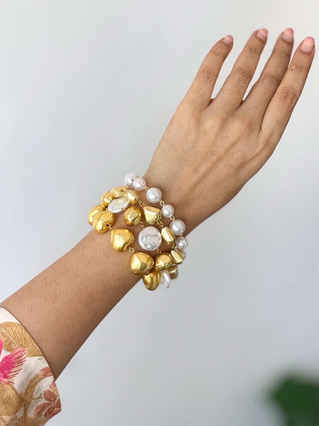 Ishhaara Baroque Studded Wrap Around Bracelet