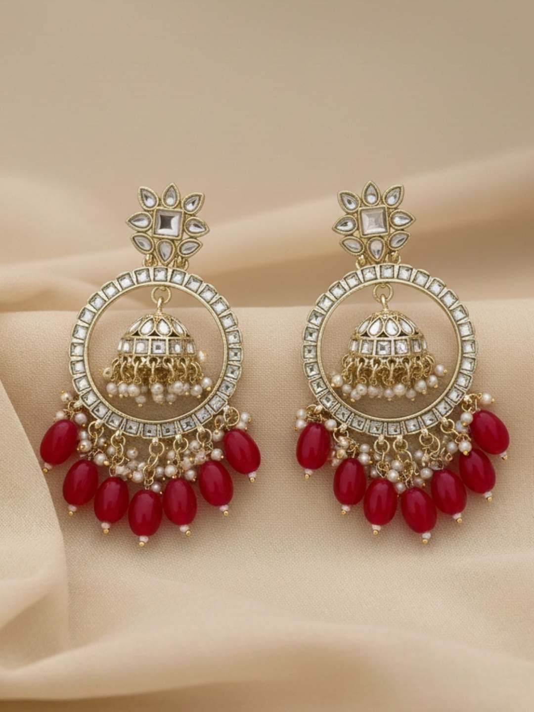 Ishhaara Bead Tassel Jhumka Drop Earrings