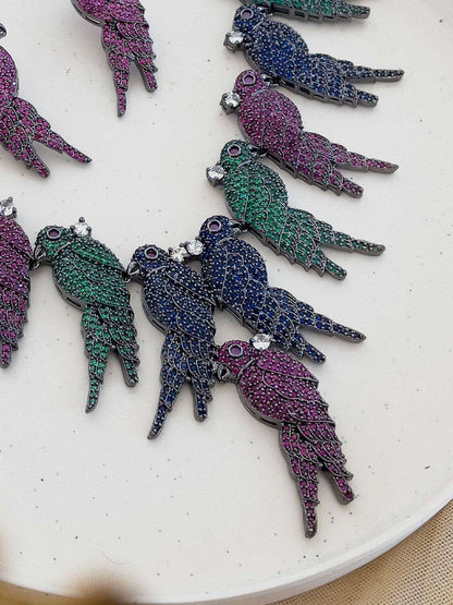 Ishhaara Beaded Doctor Bird Pin Embroidered Choker