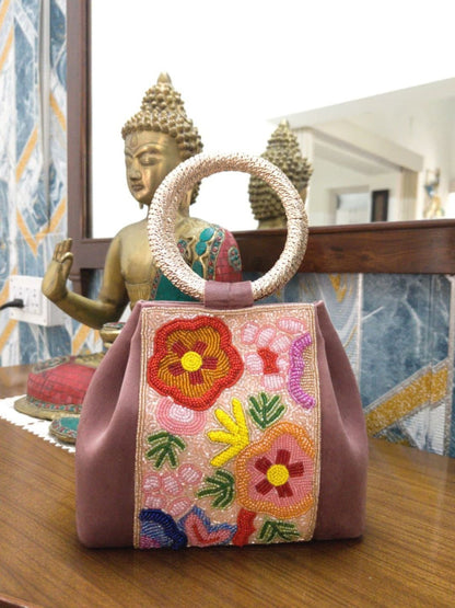 Ishhaara Embroidered Beaded Handbag — handcrafted Indian accessory - view 2